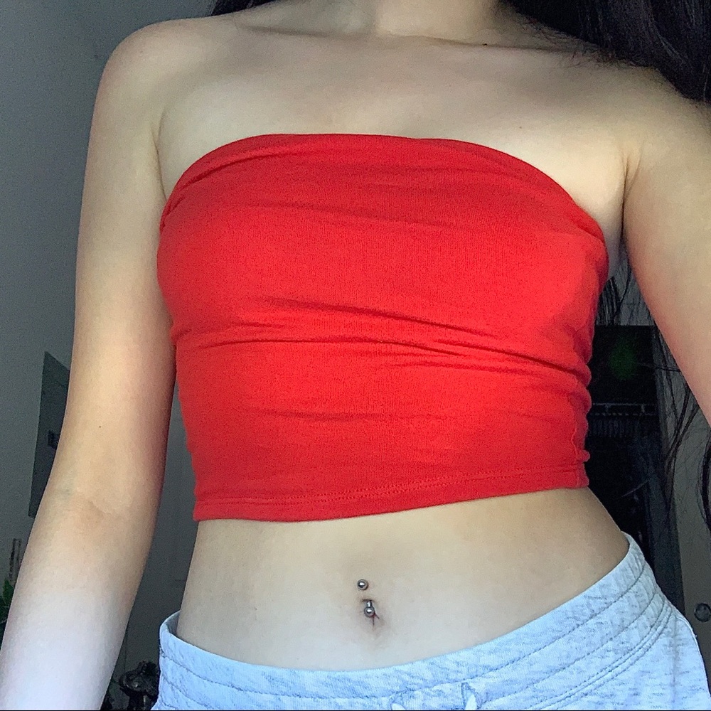 red garage tube top